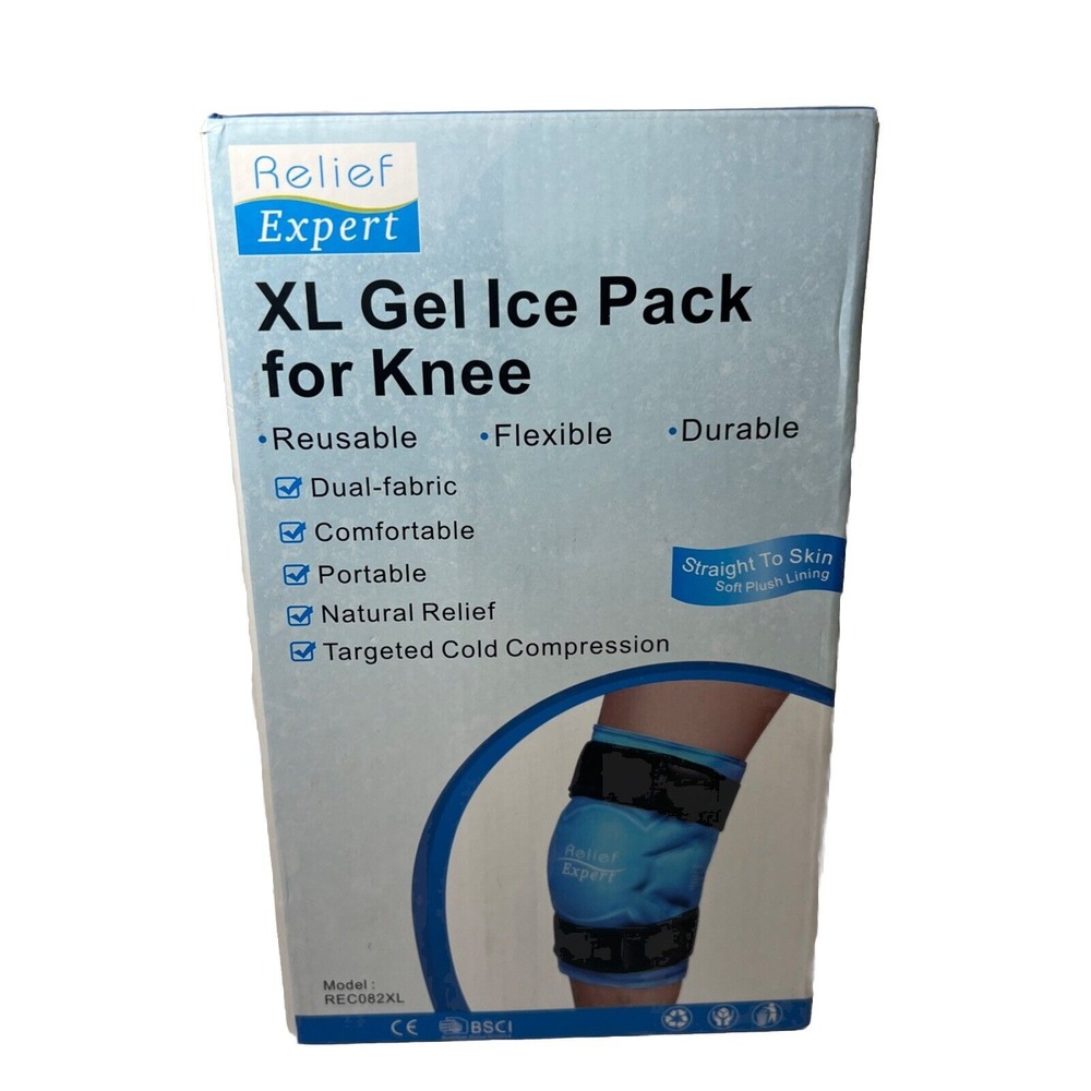 Relief Expert XL Knee Ice Pack Wrap Entire Knee , Reusable, Durable ,‎ Post Op